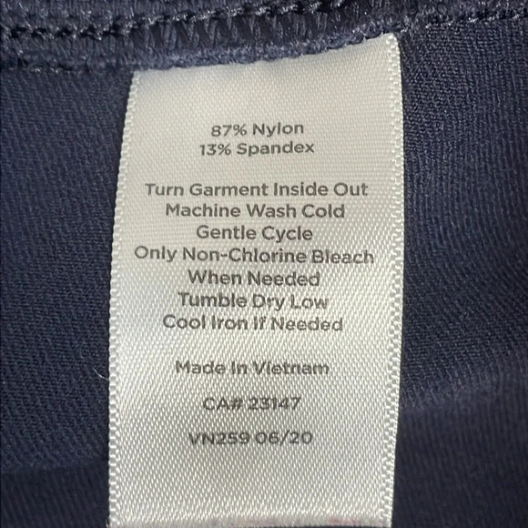 T by Talbots High Waist Legging Navy Blue Slash Pockets SP - Picture 13 of 15